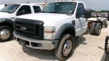 2009 FORD F550 CAB/CHASSIS PICKUP TRUCK, 209439 MILES,  REG CAB, 2WD, 6.8L