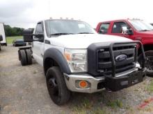 2014 FORD F550 CAB & CHASSIS,  DIESEL, AUTO, DRW, PS, AC, DROVE IN, S# 1FDU