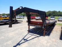 2000 NIAGARA EQUIPMENT TRAILER,  GOOSENECK, 23', 5' DOVETAIL, FOLDING RAMPS