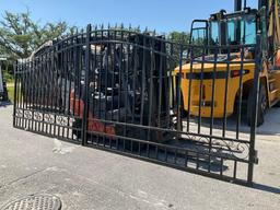 SET OF UNUSED GREAT BEAR 20FT BI PARTING WROUGHT IRON GATES, 10FT EACH PIECE (20' TOTAL WIDTH). 2