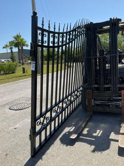 SET OF UNUSED GREAT BEAR 20FT BI PARTING WROUGHT IRON GATES, 10FT EACH PIECE (20' TOTAL WIDTH). 2