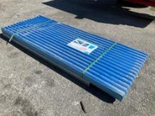 ( 1 ) STACK OF UNUSED PVC SYNTHETIC RESIN POLYESTER...CORRUGATED ROOF SHEET, APPROX 35in x 8FT, A...