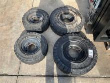 ( 4 ) MONARCH 6 LUG HOLES FORKLIFT TIRES