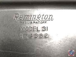 MFG: Remington Model: 31 Caliber/Gauge: 12 ga Action: Pump Serial #: 124382