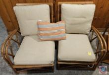 Bamboo love seat (separates in middle to make 2 chairs) 51 x 30 x 36