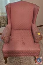 Mauve upholstered chair