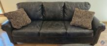 Brown leather 3 person couch 91 x 40