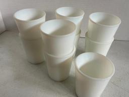 Set of 9 Vintage Milk Glass Juice Cups