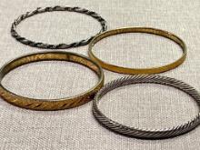 Four Metal Bangle Bracelets