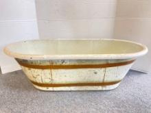 Vintage Cream City Metal Trough Bucket