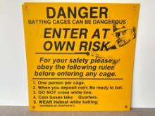 Hard Plastic Batting Cage Sign