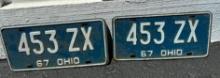 Set of 1967 Set of Ohio License Plates
