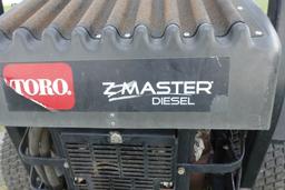 #1903 TORO ZERO TURN MOWER APPROX 60" CUT KUBOTA 3 CYL DIESEL ENG D902 SN A