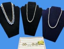 Assorted Fashion Necklaces and Clip On Earrings,