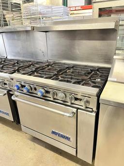 Imperial 6 Burner Gas Range w/Oven Below & Overshelf