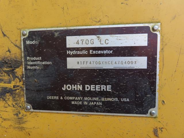 2013 JOHN DEERE Model 470G LC Hydraulic Excavator, s/n 470400, powered by JD 6 cylinder diesel