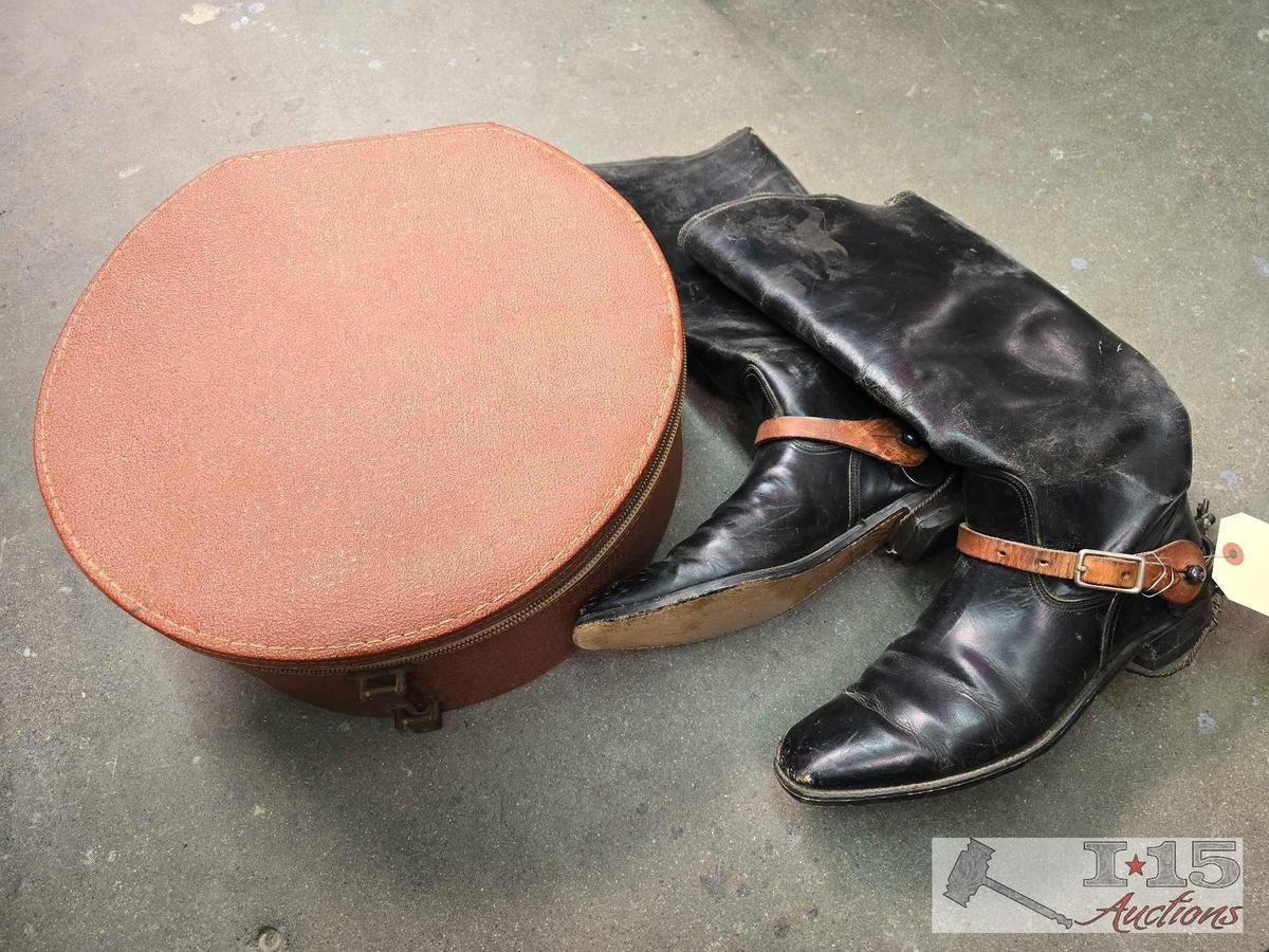 Riding Boots and Hat Case
