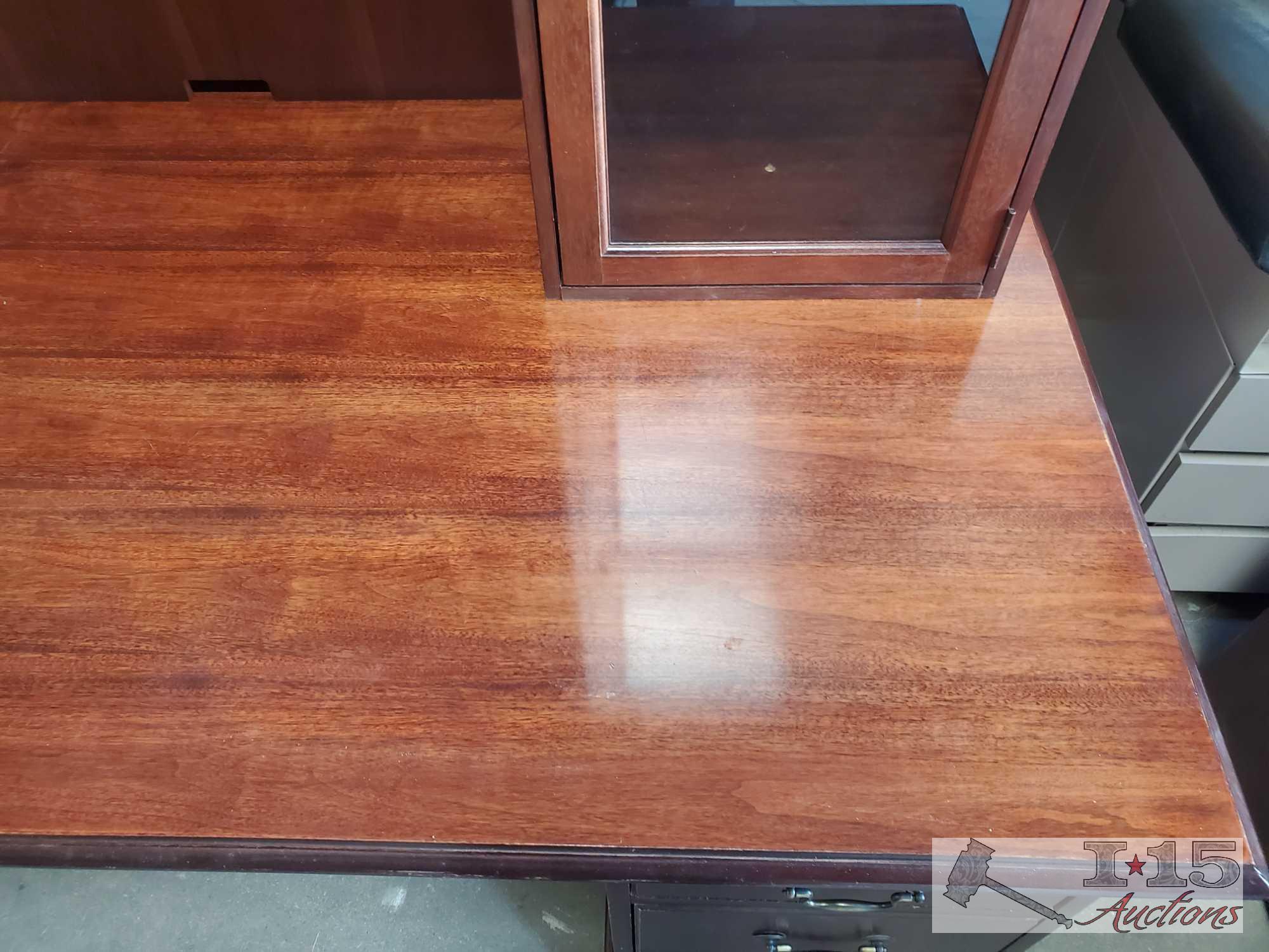 Computer Desk With Glass Cabinets