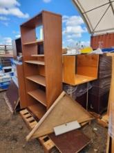 Group of Wooden Shelves, Group of Cafeteria Storage on 2 Pallets