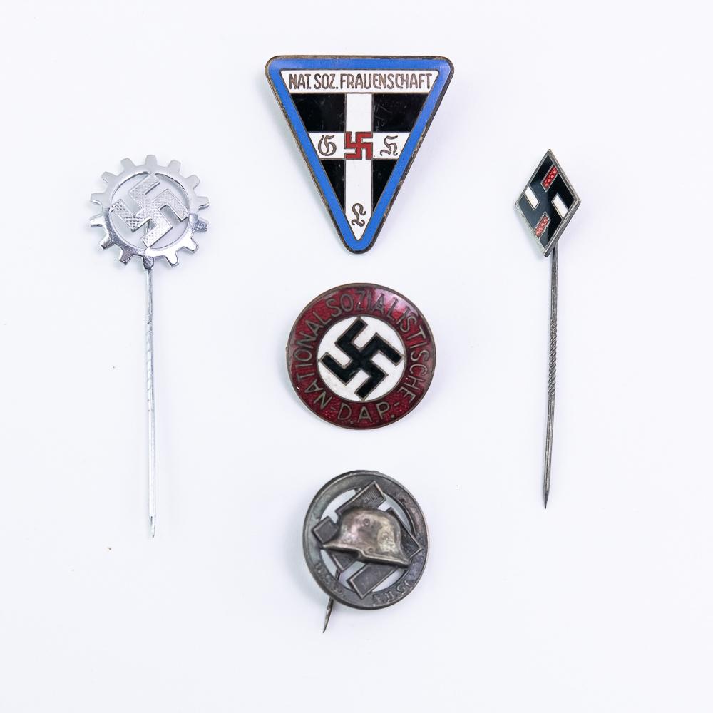 WWII German Pin Stick Pin Lot-Party Labor Student