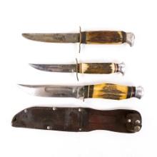 3 Vintage German-Made Hunting Knives