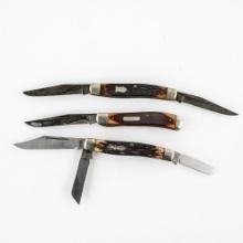 3 Vintage Schrade USA Pocket Knives