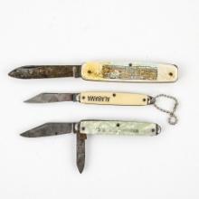 3 Vintage Tourist Souvenir Pocket Knives