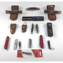 Collection of Assorted Folding Knives & Tools