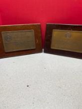 two 1938 bronze plaques, fidelity insurance company