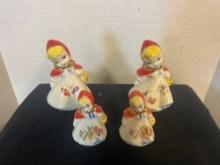 two sets hull little red riding hood Salt and pepper shakers large and small