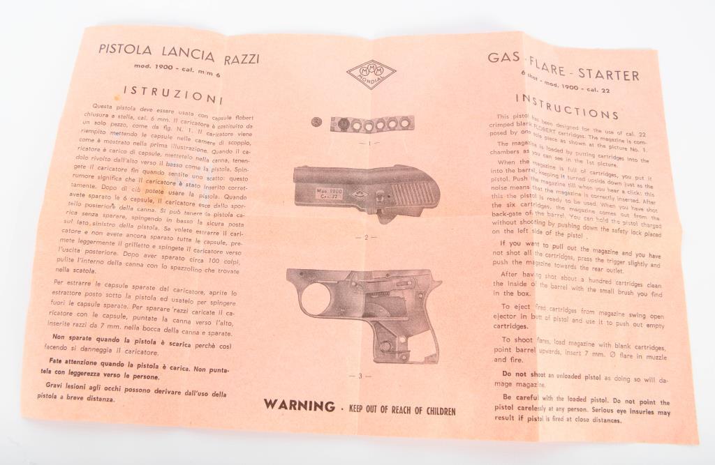 Lancia-Razzi Model 1900 Starter Pistol .22 Cal