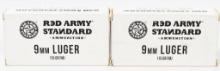 100 Rds Of Red Army Standard 9mm Luger Ammo