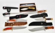 Large Selection of Various Size Knives W/ Sheaths