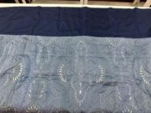 Set of Blue Topper Curtains / 1 Light Blue Topper Curtain