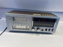 Vintage Emerson FM/AM Electronic Clock Radio With Dual Tape Player / 8 Track Player