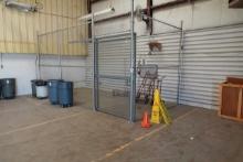 CHAIN LINK CAGE W/GATE APPROX 10’X25’