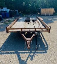 16' WOOD BOTTOM EQUIPMENT TRAILER DUAL AXLE BUMPER PULL