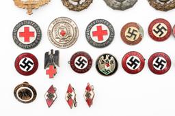 WWII GERMAN PINS, DRL, & SA SPORTS BADGES