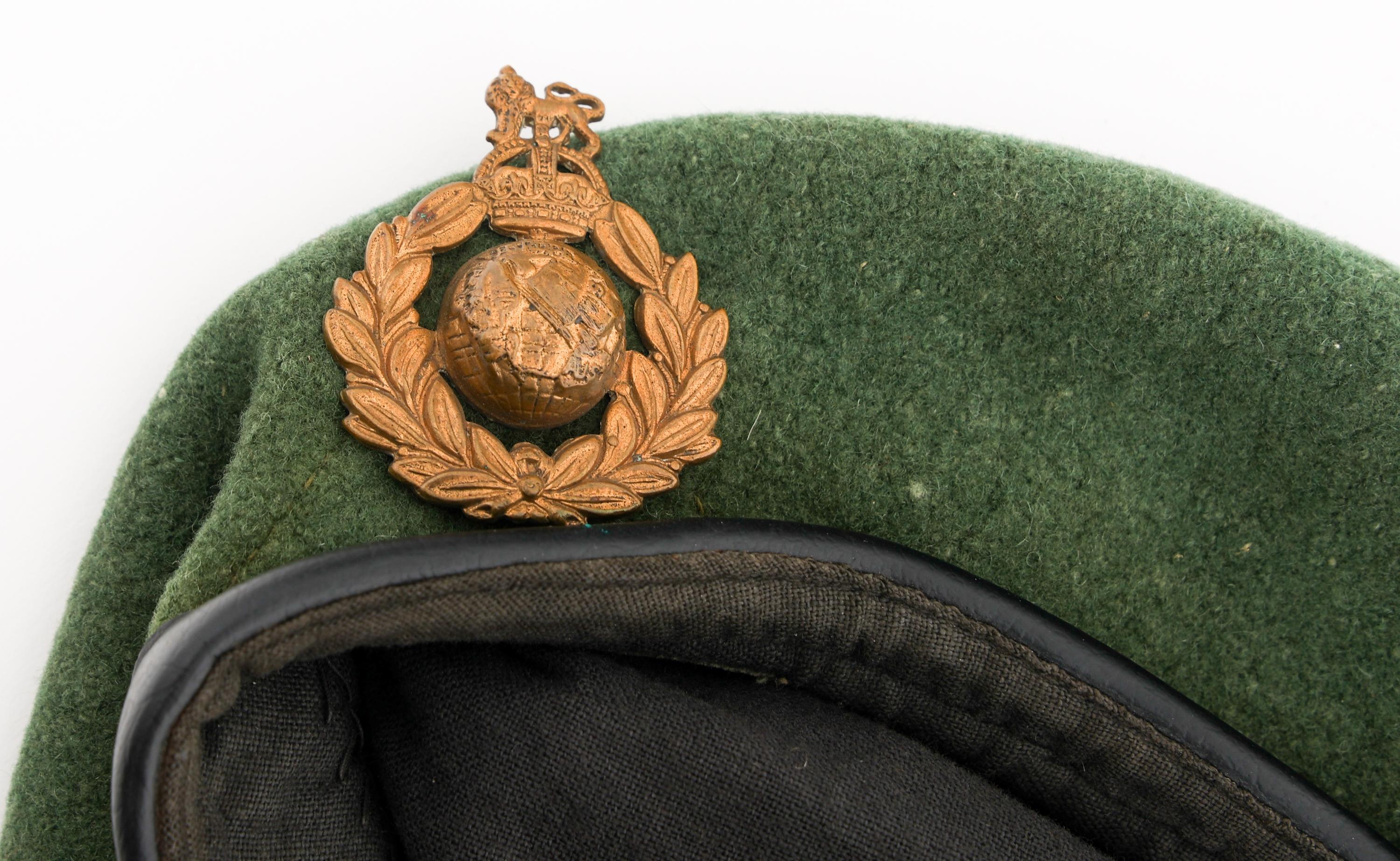 WWII BRITISH RM 40 COMMANDO OFFICER BLOUSE & BERET