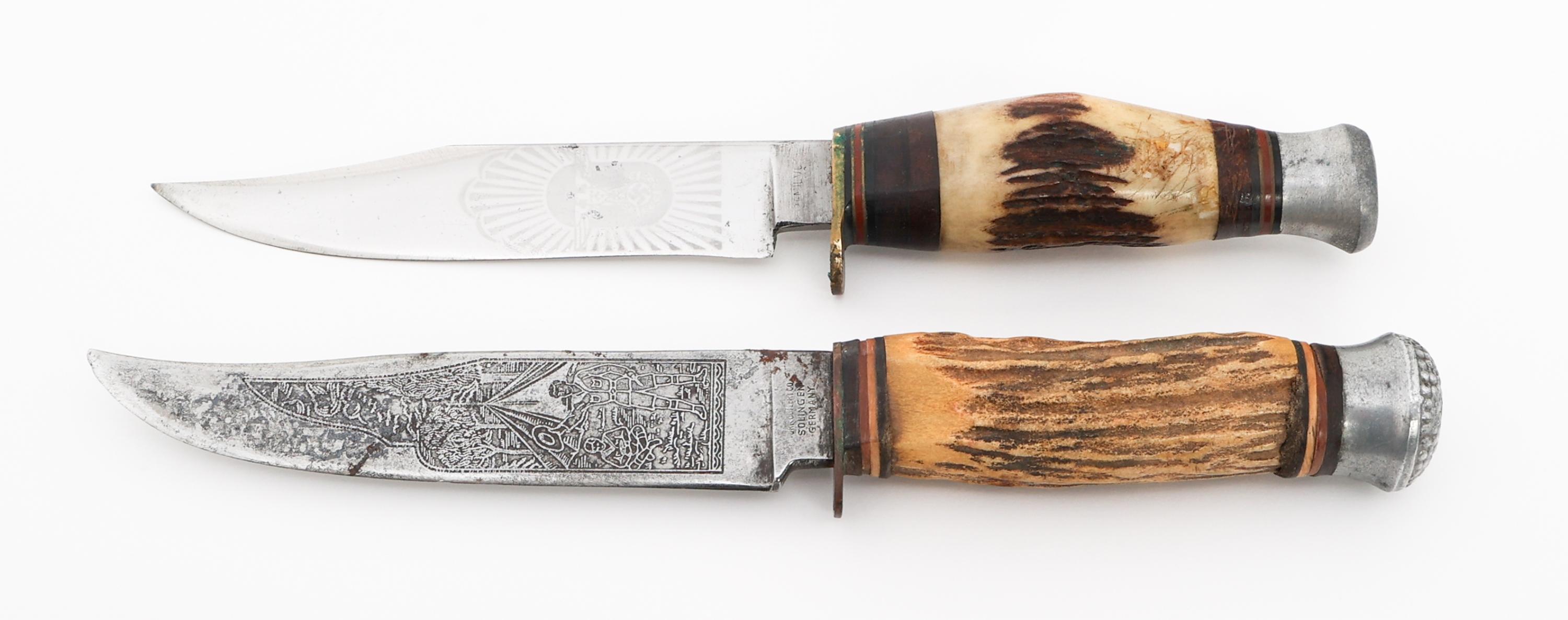 GERMAN FIXED BLADE ETCHED HUNTING KNIVES
