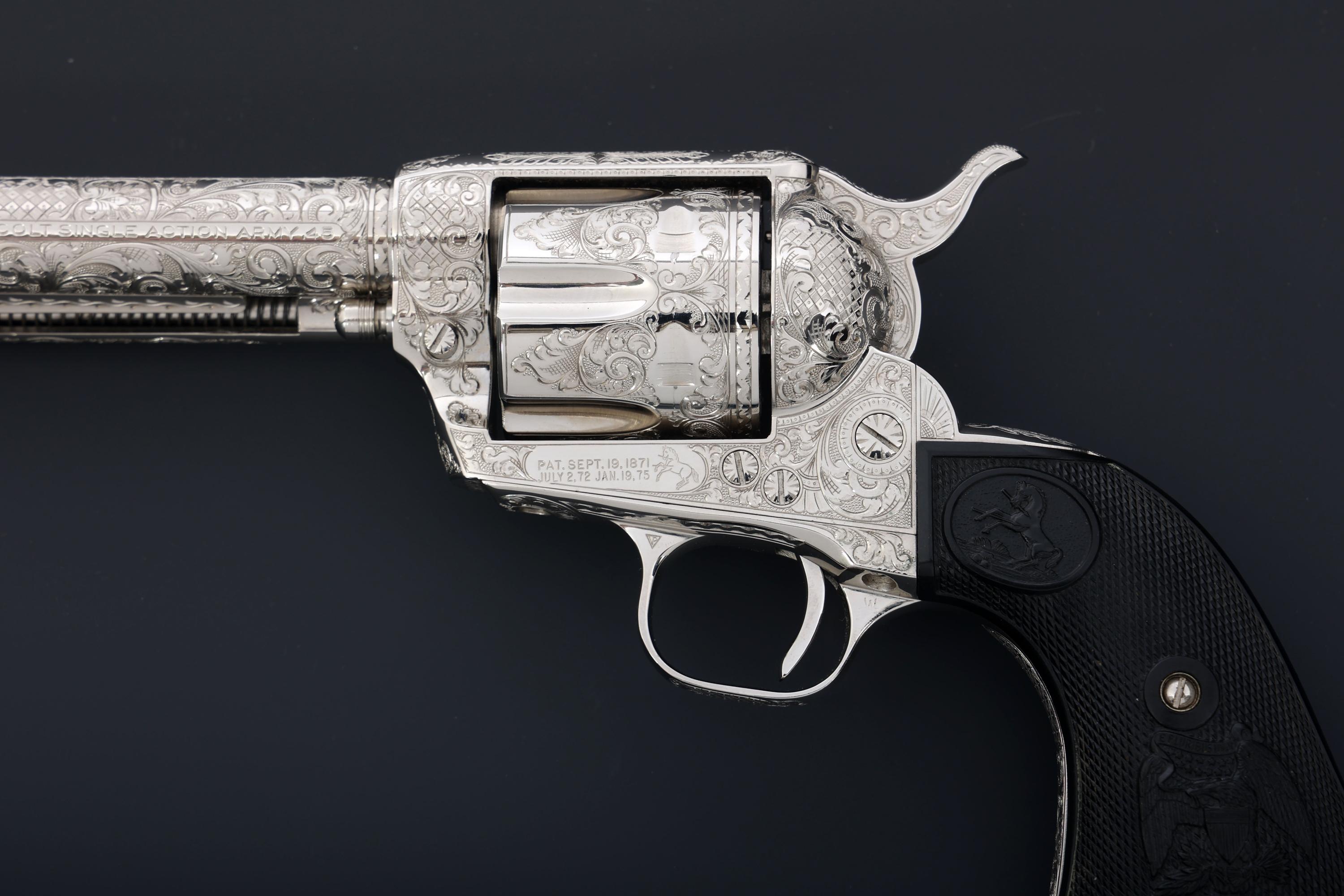 LOMBARDY ENGRAVED COLT SINGLE ACTION ARMY REVOLVER