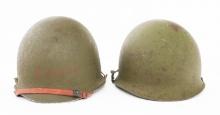 WWII US ARMY M1 HELMETS WITH LINERS