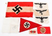 WWII GERMAN FLAGS & CLOTH INSIGNIA