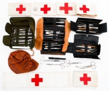 WWII US SURGICAL KITS & RED CROSS ARMBANDS