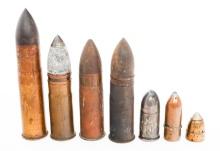 WWI - WWII US ARTILLERY AMMUNITION ROUNDS