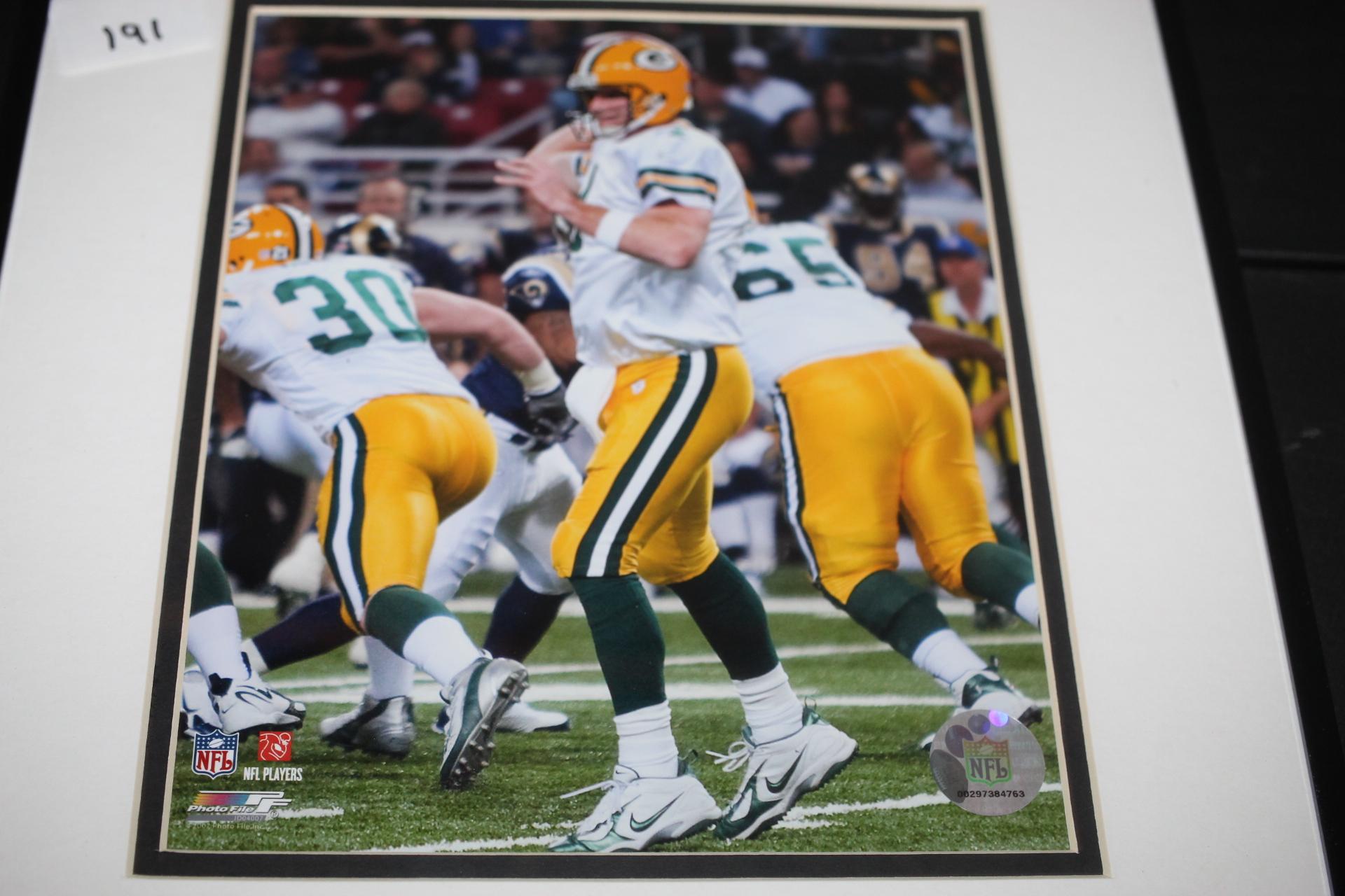 Framed & Matted Brett Favre Picture, Passing Yards Leader Envelope, NFL, 16 1/4" x 12 1/4"