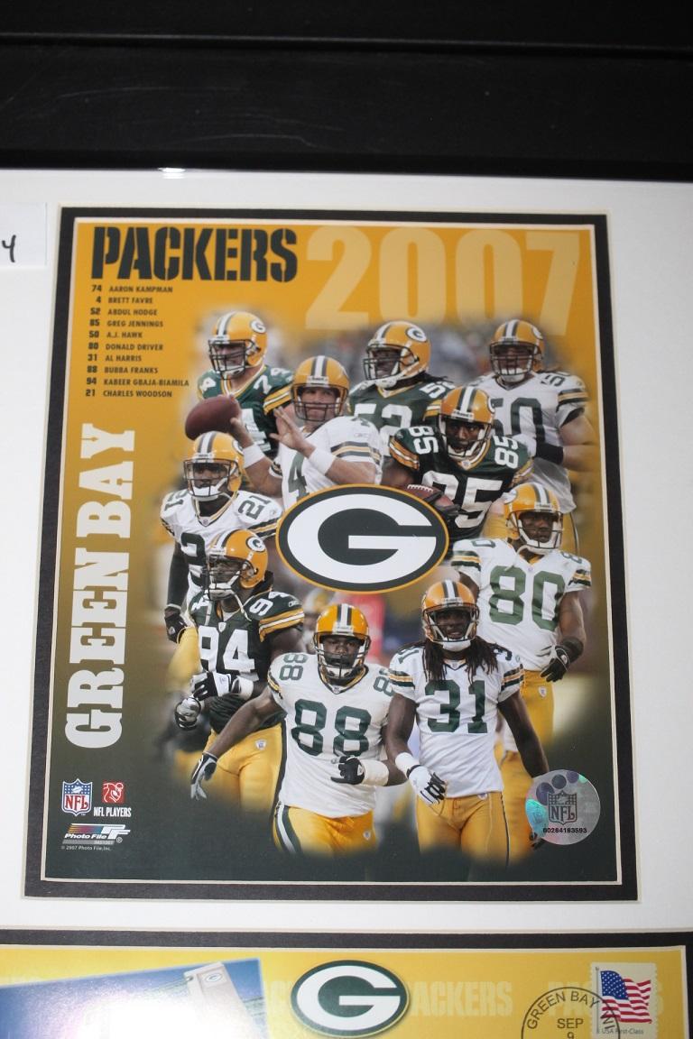 Green Bay Packers Picture, Lambeau Field Envelope, NFL, 16 1/4" x 12 1/4" Including Frame