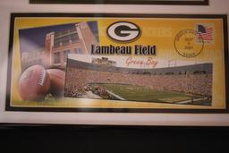 Green Bay Packers Picture, Lambeau Field Envelope, NFL, 16 1/4" x 12 1/4" Including Frame