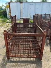(12) Assorted Stackable Steel Totes & Wire Baskets