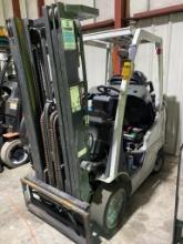 Unicarriers FCG25L-A1 Forklift, 5,000 LB. Cap., S/N CP1F2-9W4070, 3-Stage Mast, Sideshift, No Forks